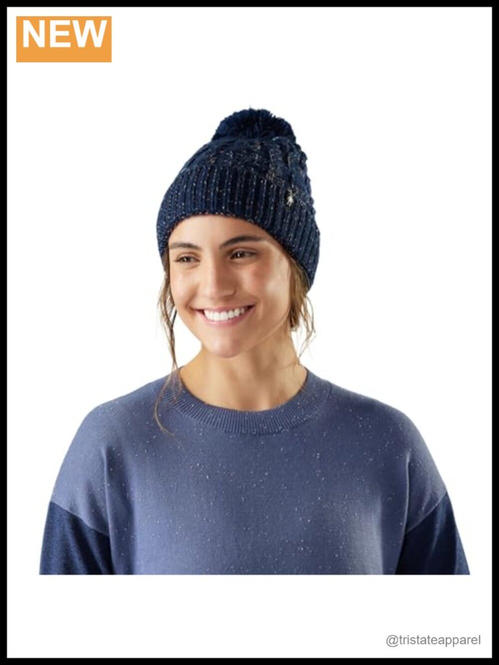 Merino Wool Blend Cable Knit Pom Beanie Ribbed Cuff Winter Hat